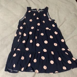 Loft Dress Navy with Pink Polka dots.